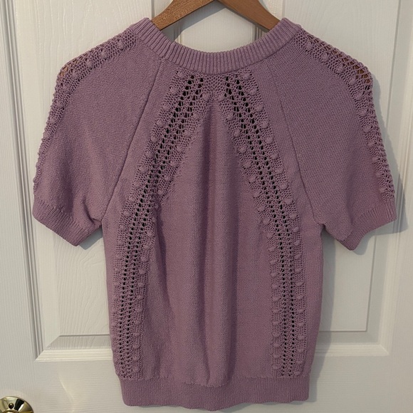 LOFT Purple Knit Top - Picture 4 of 5
